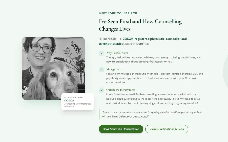 Holding Space counselling website designed by Digital Copper