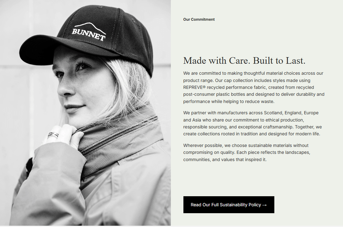 Bunnet product collection page