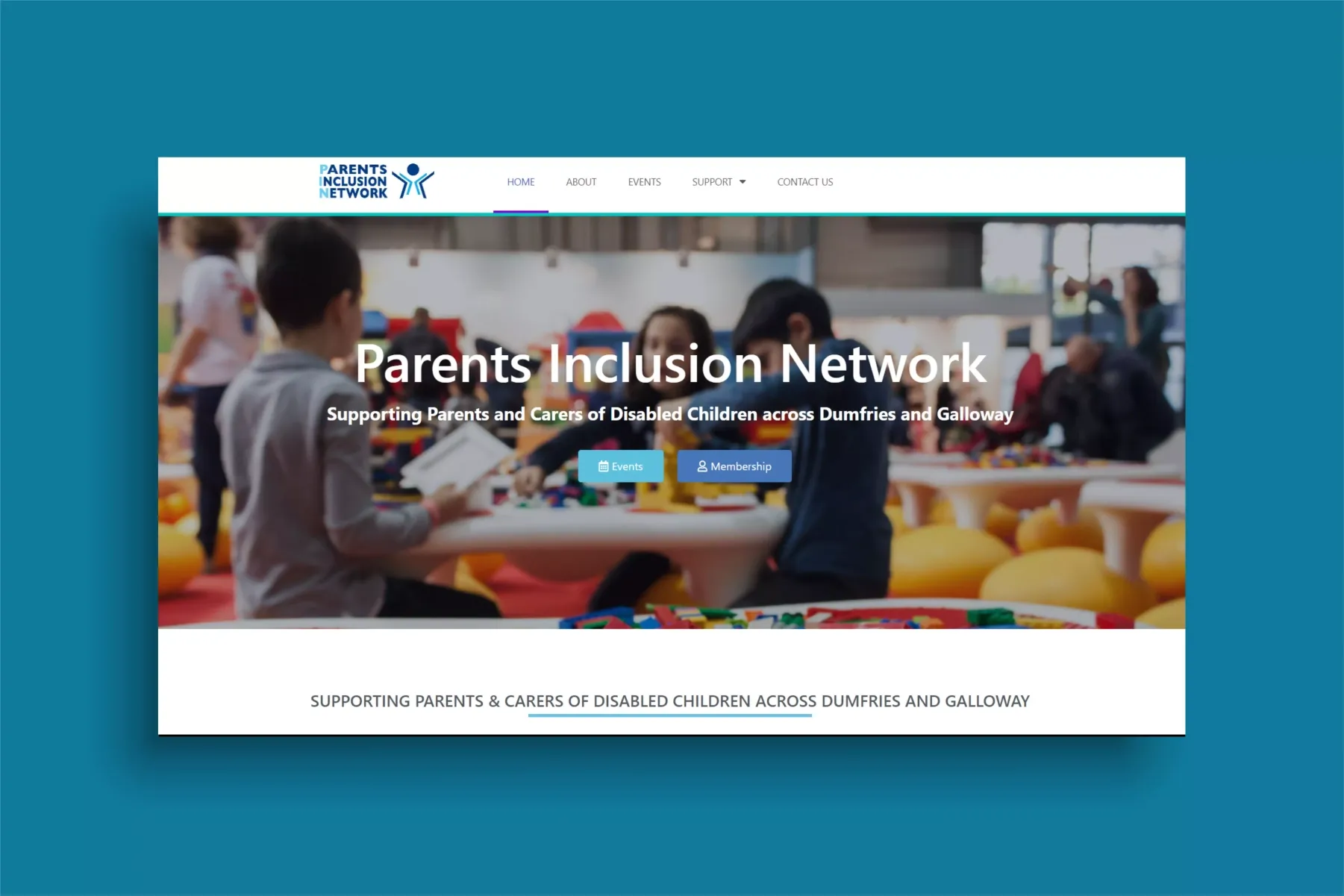 Parents Inclusion Network website shown on a desktop screen