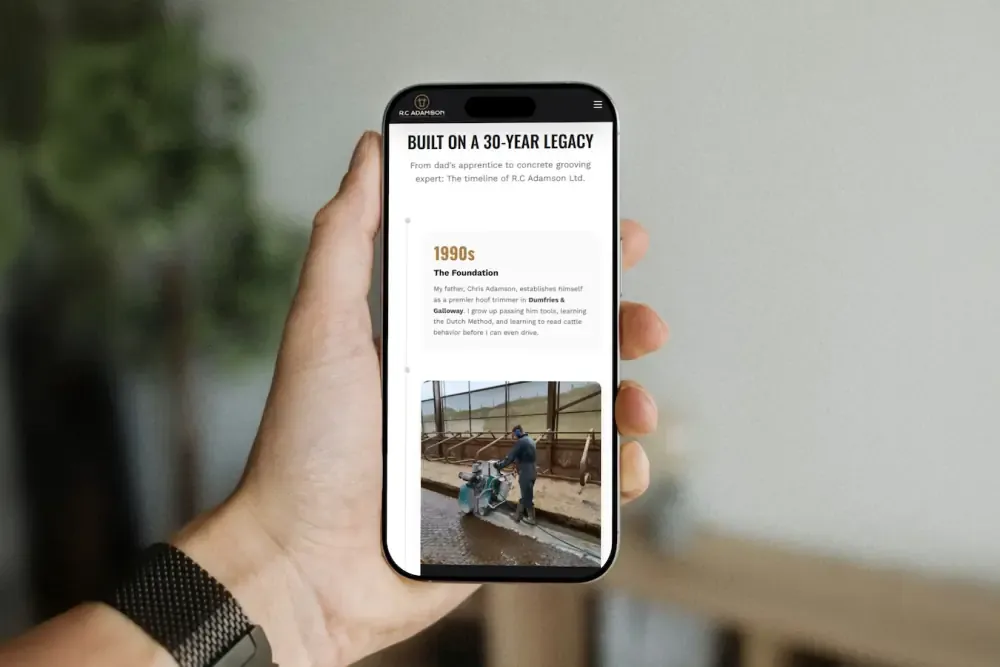 Concrete Grooving homepage design